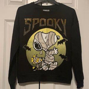 NWT Peanuts Spooky Sweater Size S Black